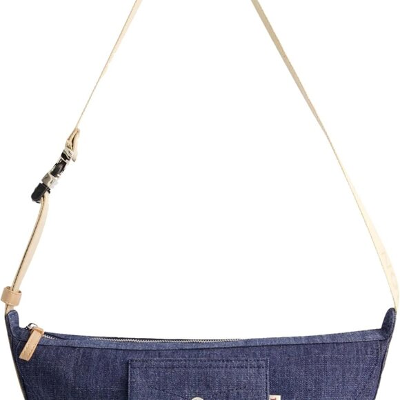 Women's Shoulder Bag Purse, Washed Denim Medium Hobo Handbag with Adjustable Str
